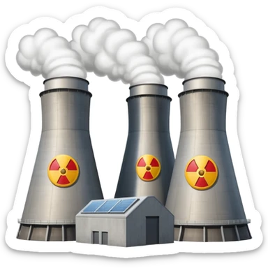 realistic nuclear power  plant with 6 power units sticker