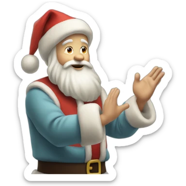 Full height Actively gesturing with hands pale skin Santa Claus sticker