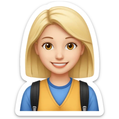 a female college student sticker