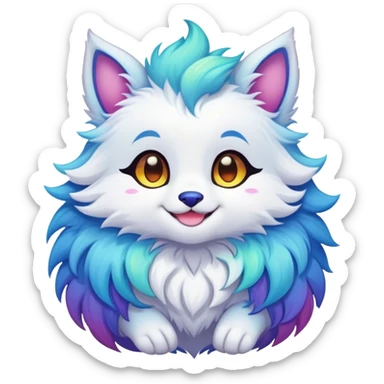 Kawaii bright fantasy ethereal anthro fursona animal sticker