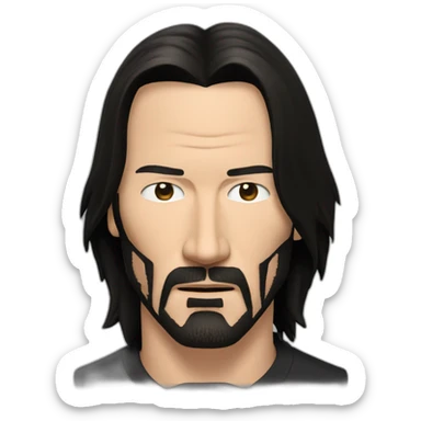 Keanu Reeves in a awkward face sticker