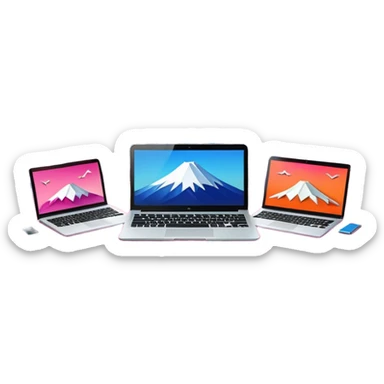 “VIBE25:Tokyo — neon cityscape 🌆 + Mount Fuji 🗻 + cherry blossoms 🌸 + laptops 💻 + origami cranes 🕊️, modern meets traditional, bold and futuristic.” sticker