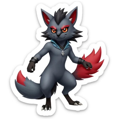 Cool Edgy Zorua-Zoroark-Mightyena full body sticker