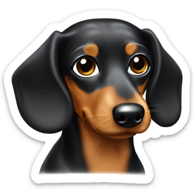 Black white tan dachshund with wire hair sticker