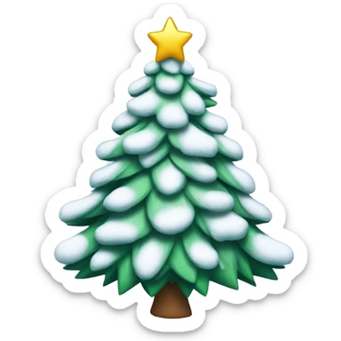 cartoon snowy christmas tree sticker