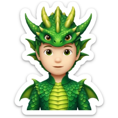 child getup like a dragon, full body. sticker