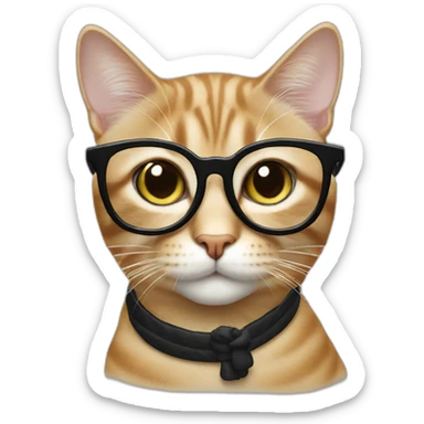 Cat in fashion glasses sticker