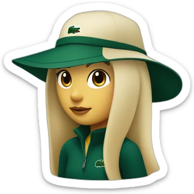 Lacoste bag girl with black lacoste hat sticker