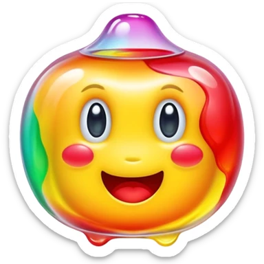 gusher gummy with visible liquid center bright colors sticker