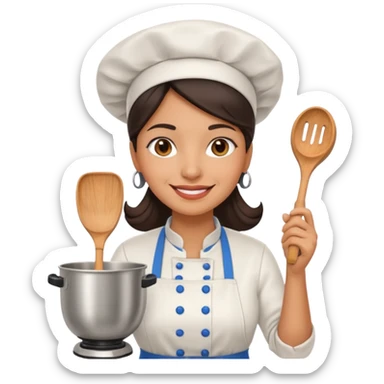 cocinera mujer con batidora sticker