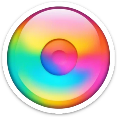 Psychedelic colored round beveled button sticker