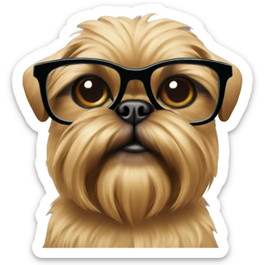 brussels griffon with glasses  sticker