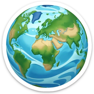 Earth globe with continents shaped to form the number 812 sticker