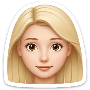 A realistic portrait of a young woman with soft facial features, clear skin, natural makeup, gentle eyes, symmetrical face, subtle smile, smooth lighting, high detail, photorealistic, 85mm len
 sticker