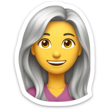 mujer pelirroja sonriente pelo largo ojos color miel sticker