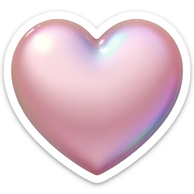 Pale pink heart with pale pink pearls around it  sticker