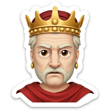 evil ancient greek king with toga ugly big nose sticker