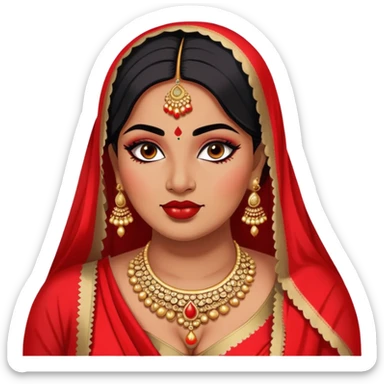 big plus size, indian, dupatta, baddie,pretty, makeup, bright red lipgloss, black eyeliner, sticker