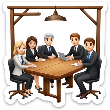 executive committee sitting at a table sticker