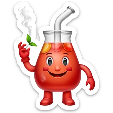 Kool-Aid man with visible arms and legs smoking a bong sticker