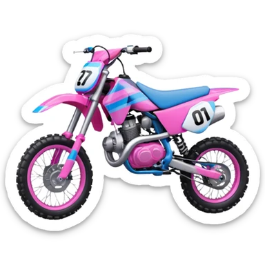Can you please make a dirt bike emoji like that one but on a pink and blue bike sticker
