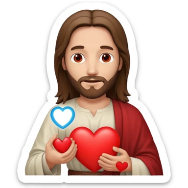 jesus holding a heart emoji sticker