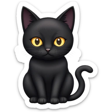 Un gato sin un ojo y negro  sticker