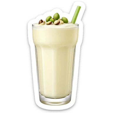 Lassi white coloured with punjabi touch on a glass without any extras sticker