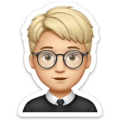 Erstelle mir eine Emoji von einem Jungen. Herkunft: Südamerika, Jung und Gutaussehend, mit durchsichtiger Brille und anderer Frisur  sticker