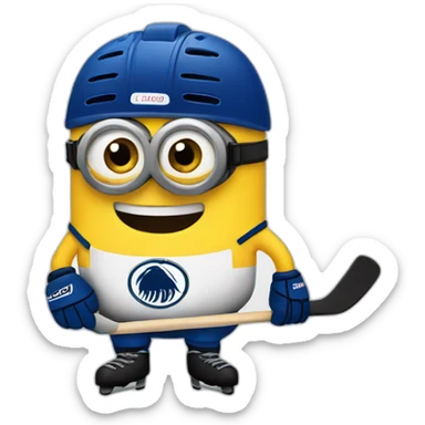 hockey player emoji but it's a minion sticker