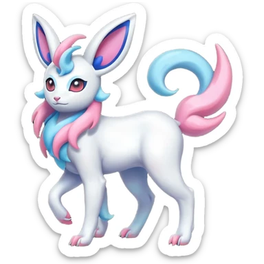 Absol-Lumineon-Sylveon-Amauara-Fakémon-hybrid-creature (full body)  sticker
