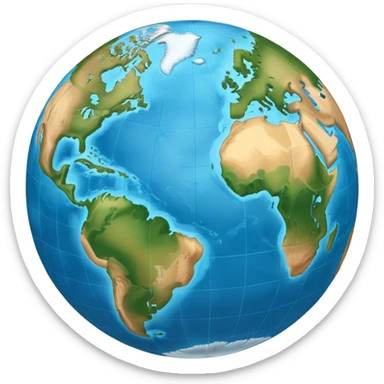 Earth globe showing continents and oceans sticker