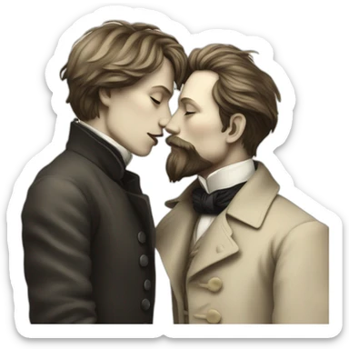 Rimbaud and verlaine kissing sticker