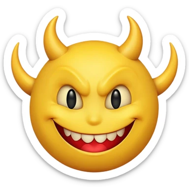 Smiley face with a Devilish side smile sticker