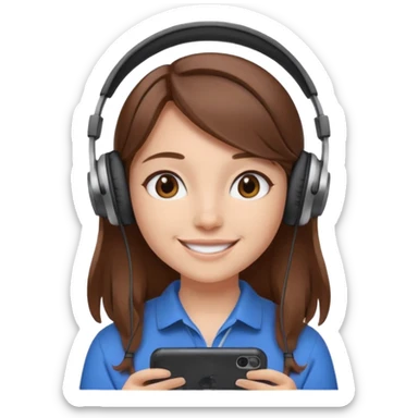 Brown-haired girl creating a video to post on instagram sticker