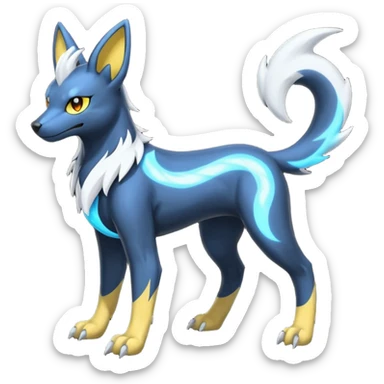 Manectric-Electrike-Lugia-Umbreon-Houndoom-Fakémon-hybrid-creature (full body), 4 legs sticker