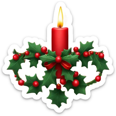 Red Christmas candle arch   sticker