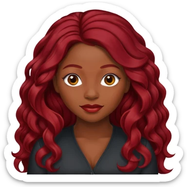 LaTavia Robeson with dark red long hair sticker