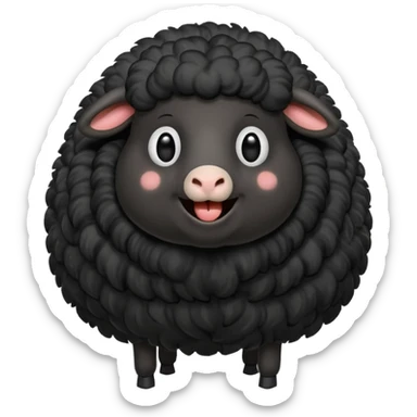 Oveja negra de cuerpo entero riendose sticker