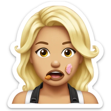 trisha paytas crying while eating fried chicken sticker