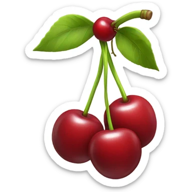 Bow with cherries hanging sticker