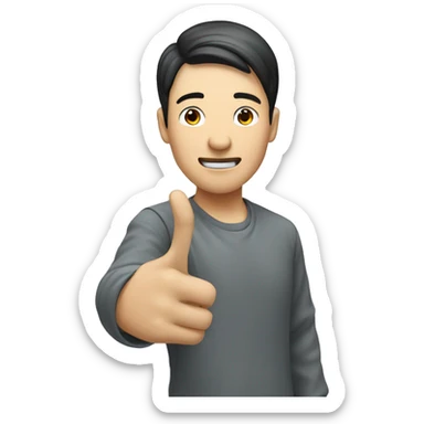 chinese supplier pointing in front of him with his finger sticker