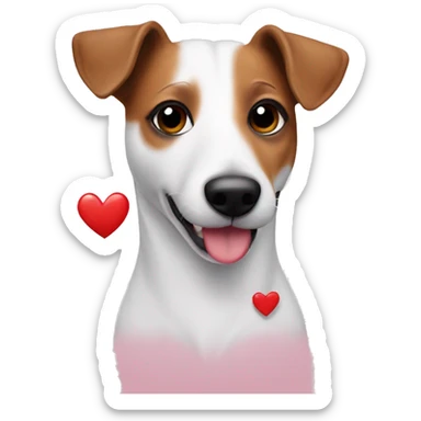 Jack Russell with a heart sticker