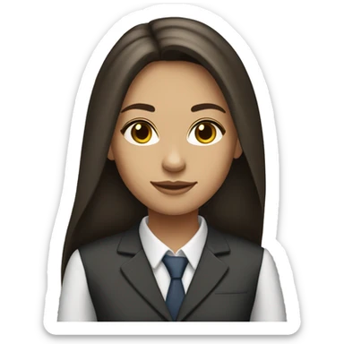 brunette girl with long hair in corporate attire sticker