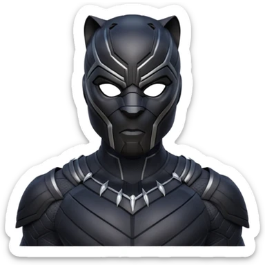 black panther marvel superhero full mask upper body shot sticker