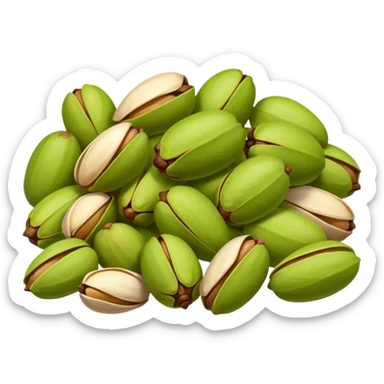 Heap of raw pistachio with shell, natural and organic, close-up view sticker