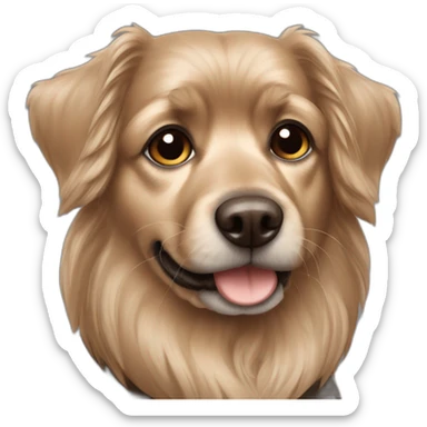 Grey brown dog yorkshire brown eyes sticker