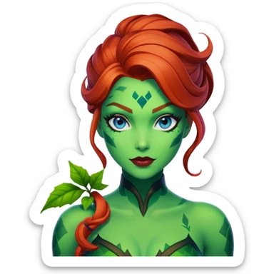 poison ivy fortnite skin blue eyes sticker