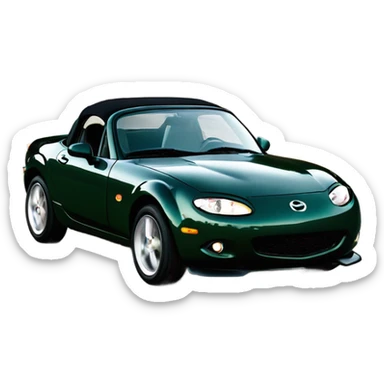 British racing green 2007 Mazda Miata angle view from front  sticker