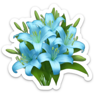 BabyBlue bouquet of Lily flowers sticker